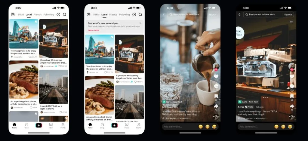 tiktok nearby local feed