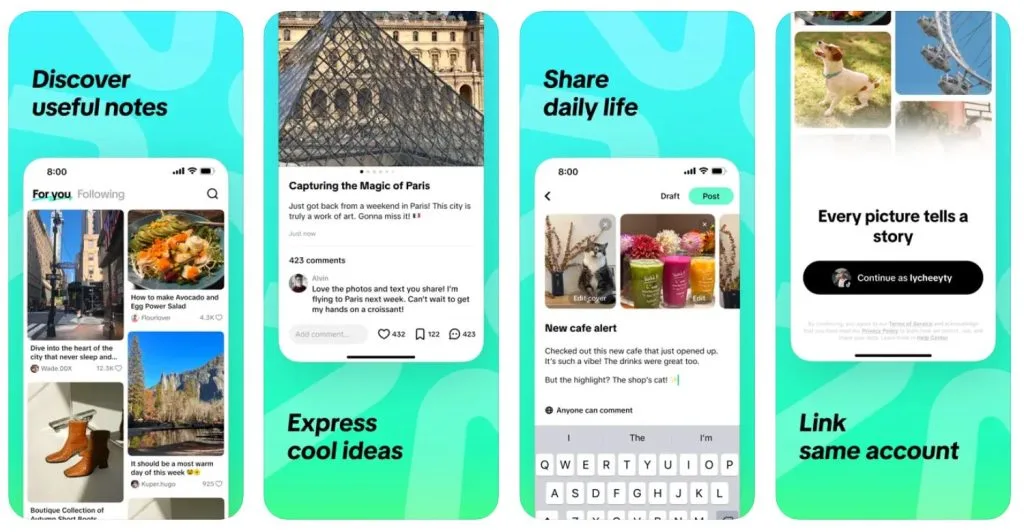 todas las redes sociales tiktok notes