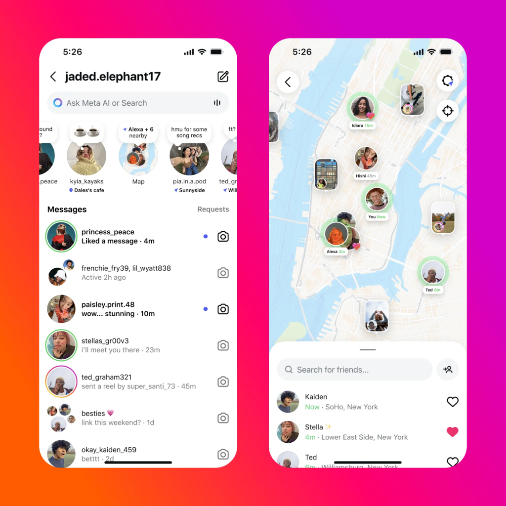 mapa de instagram