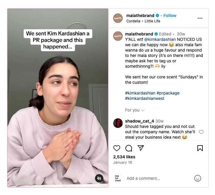 Mala The Brand Great Instagram Marketing Example